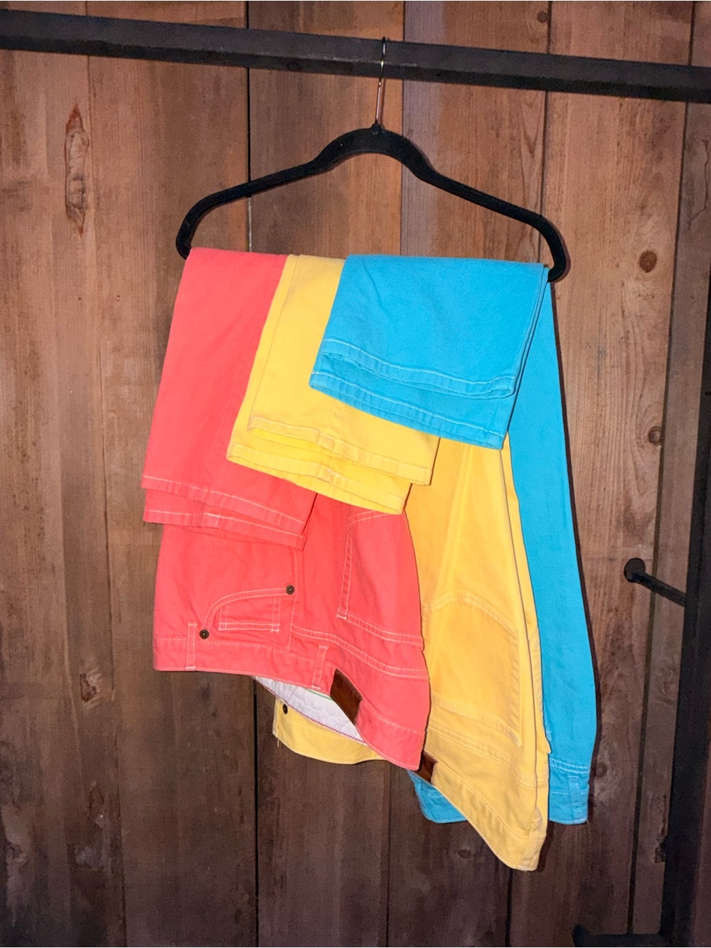 Lands’ End Pants Pair of 3 in Coral, Yellow & Blue size 12